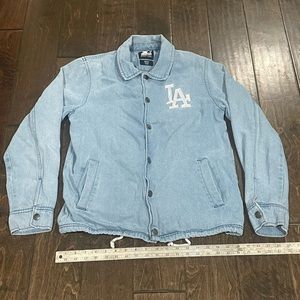 Vintage Men's Starter Black Label Denim Coach Jacket LA Los Angeles Sz S